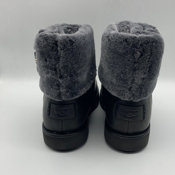 UGG Classic Black Berge Mini Suede Boots - Picture 3 of 6